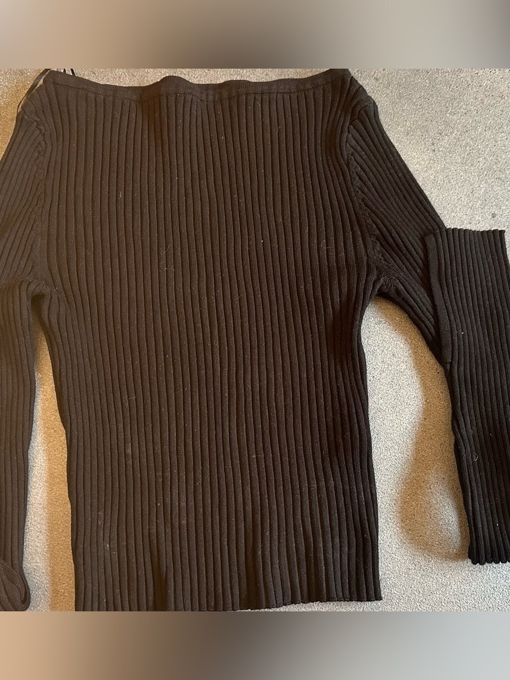 H&M Black Ribbed Off-Shoulder Knit Top - Picture 2 of 4